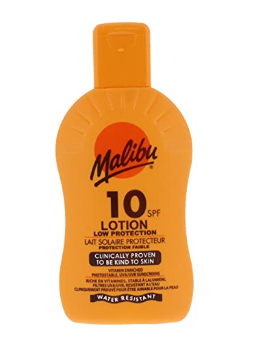Malibu Sun SPF 10 Lotion, Low Protection Sun Cream, Water Resistant, Vitamin Enriched, 200ml