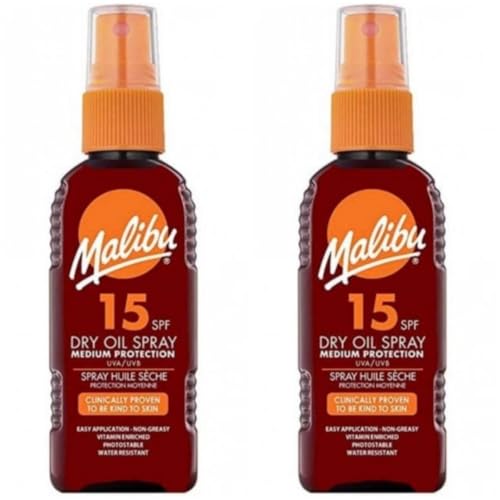 2 pack Set Of SPF 15 Malibu Dry Oil 100ML Bottles