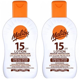 2 pack Set Of SPF 15 Malibu Sun Cream Lotion 200 ML Bottles