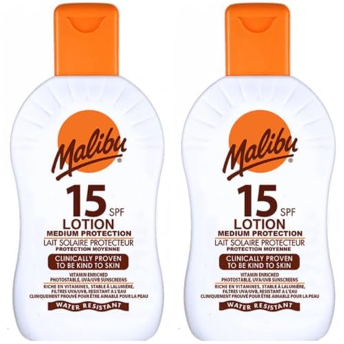 2 pack Set Of SPF 15 Malibu Sun Cream Lotion 200 ML Bottles