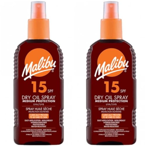 2 pack Set Off SPF 15 Malibu Dry Oil 200ML Bottles
