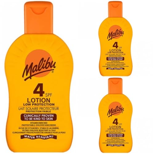 3 pack Set Of SPF 4 Malibu Sun Cream Lotion 200 ML Bottles