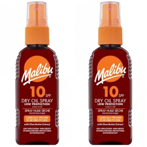 2 pack Set Of SPF 10 Malibu Dry Oil 100ML Bottles