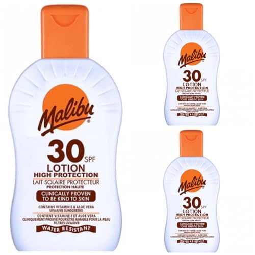 3 pack Set Of SPF 30 Malibu Sun Cream Lotion 200 ML Bottles